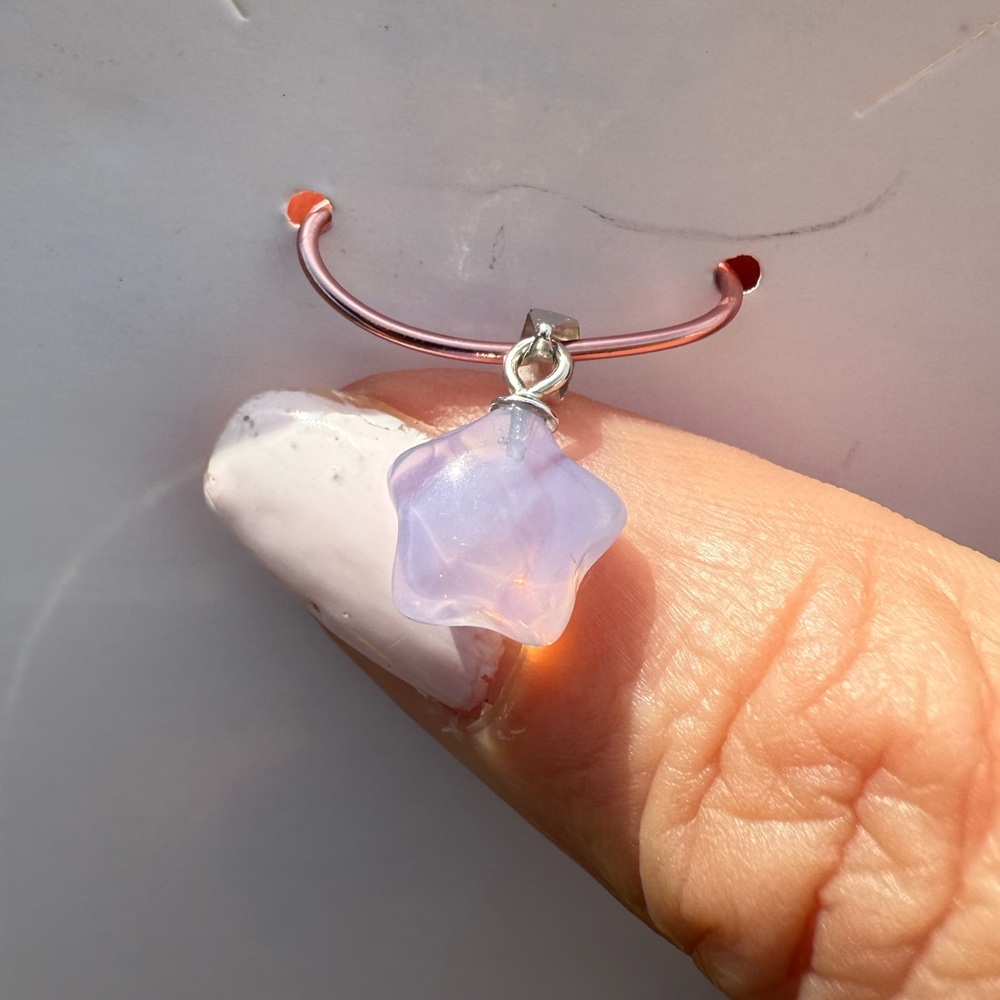Dainty Lavender Moon Quartz Pendant